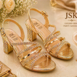 Golden Heel Party Sandals